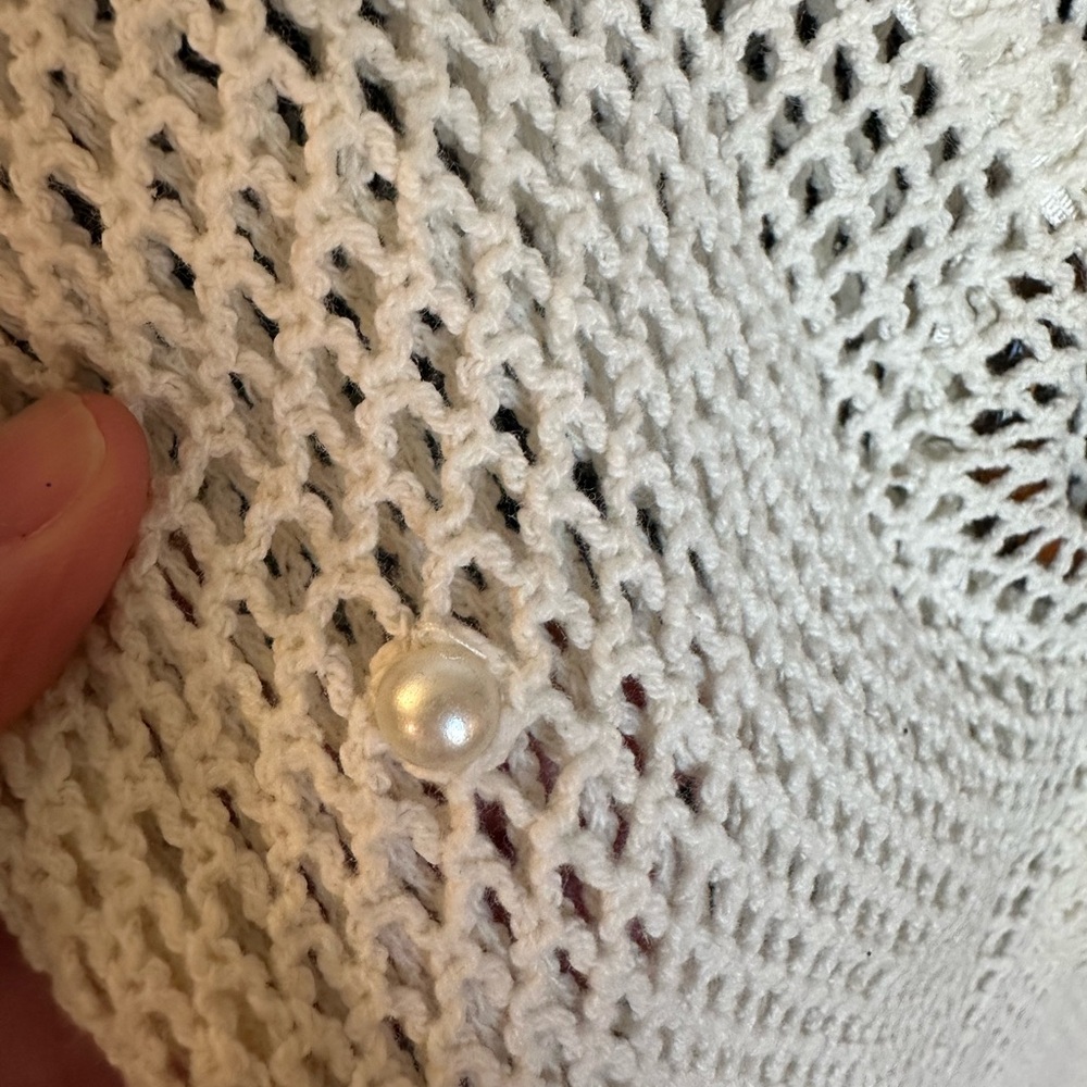 l*space Cream Mesh Long Sleeve Swim Coverup - Picture 10 of 11